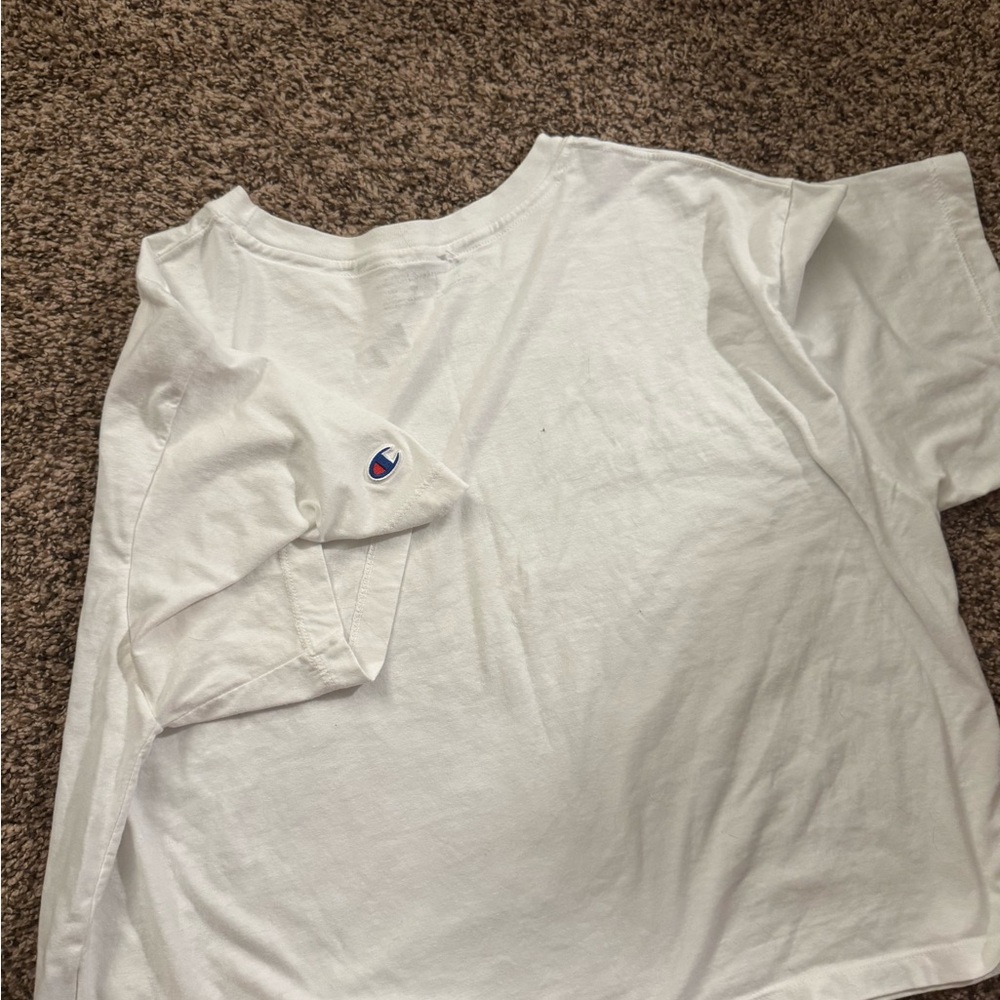 Champion White Short Sleeve Tee Casual Cotton - Picture 2 of 3